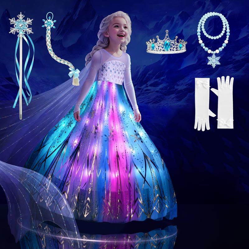 👗Special Gift - 40% OFF🎁White Light - Up Ice Princess Dress for Girls – 100+ LED Modes, Music Sync✨ - stavogue