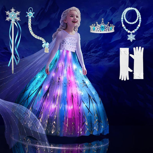 👗Special Gift - 40% OFF🎁White Light - Up Ice Princess Dress for Girls – 100+ LED Modes, Music Sync✨ - stavogue