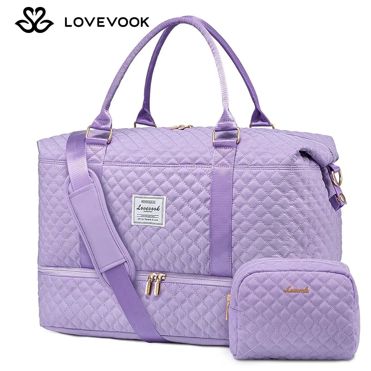 🌸Spring Fresh Sale - 40% OFF✨LOVEVOOK Weekender Bag Travel Duffel Bag with Shoe Compartment and Toiletry Bag - stavogue