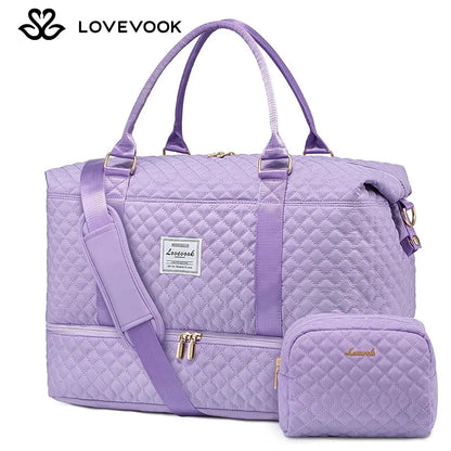🌸Spring Fresh Sale - 40% OFF✨LOVEVOOK Weekender Bag Travel Duffel Bag with Shoe Compartment and Toiletry Bag - stavogue