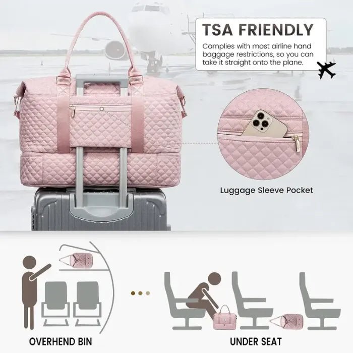 🌸Spring Fresh Sale - 40% OFF✨LOVEVOOK Weekender Bag Travel Duffel Bag with Shoe Compartment and Toiletry Bag - stavogue