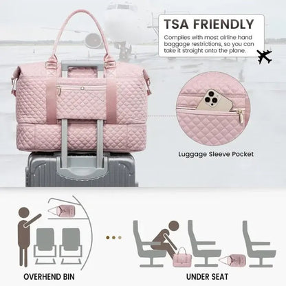 🌸Spring Fresh Sale - 40% OFF✨LOVEVOOK Weekender Bag Travel Duffel Bag with Shoe Compartment and Toiletry Bag - stavogue