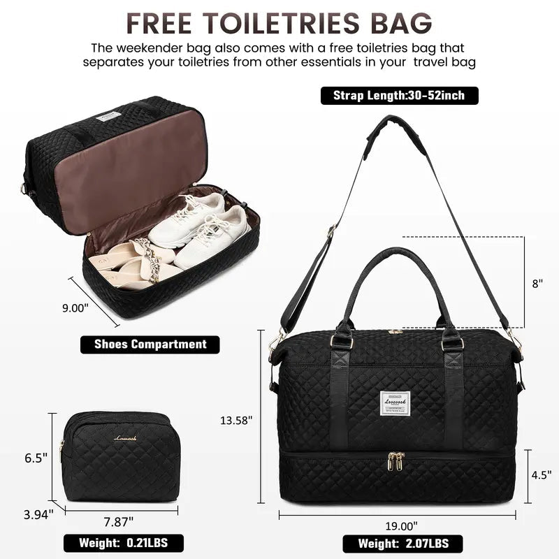 🌸Spring Fresh Sale - 40% OFF✨LOVEVOOK Weekender Bag Travel Duffel Bag with Shoe Compartment and Toiletry Bag - stavogue