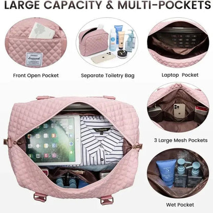 🌸Spring Fresh Sale - 40% OFF✨LOVEVOOK Weekender Bag Travel Duffel Bag with Shoe Compartment and Toiletry Bag - stavogue