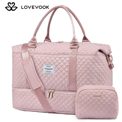 🌸Spring Fresh Sale - 40% OFF✨LOVEVOOK Weekender Bag Travel Duffel Bag with Shoe Compartment and Toiletry Bag - stavogue