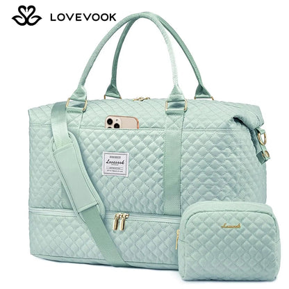 🌸Spring Fresh Sale - 40% OFF✨LOVEVOOK Weekender Bag Travel Duffel Bag with Shoe Compartment and Toiletry Bag - stavogue