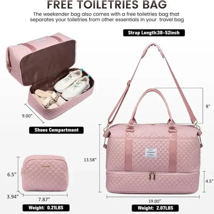 🌸Spring Fresh Sale - 40% OFF✨LOVEVOOK Weekender Bag Travel Duffel Bag with Shoe Compartment and Toiletry Bag - stavogue