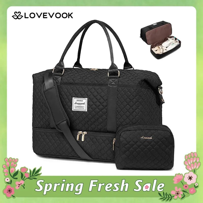 🌸Spring Fresh Sale - 40% OFF✨LOVEVOOK Weekender Bag Travel Duffel Bag with Shoe Compartment and Toiletry Bag - stavogue