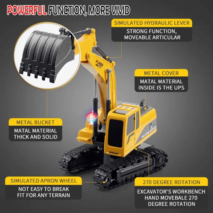 🔥The Best Children's Day Gifts For Kids🎁Hydraulic Full Metal Excavator G308H 1/14 RTR🚜 - stavogue