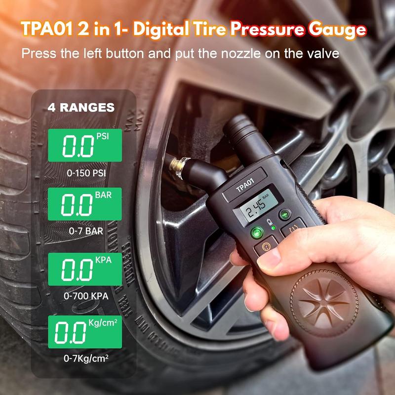 TPMS 2 - in - 1 Relearn Tool & Digital Tire Pressure Gauge - stavogue
