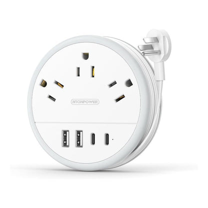 Travel Power Strip Cruise Approved, 7 - in - 1 with 3 AC Outlets & 4 USB(2 USB - C) - stavogue