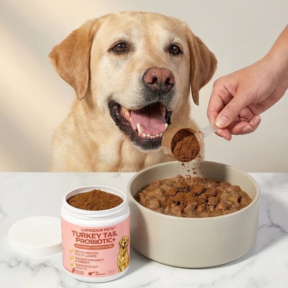 Turkey Tail - Dog Food Topper with Probiotics for Lipomas, Immune Support & Gut Health - 75 Servings - Bacon Flavor - Supplements - stavogue