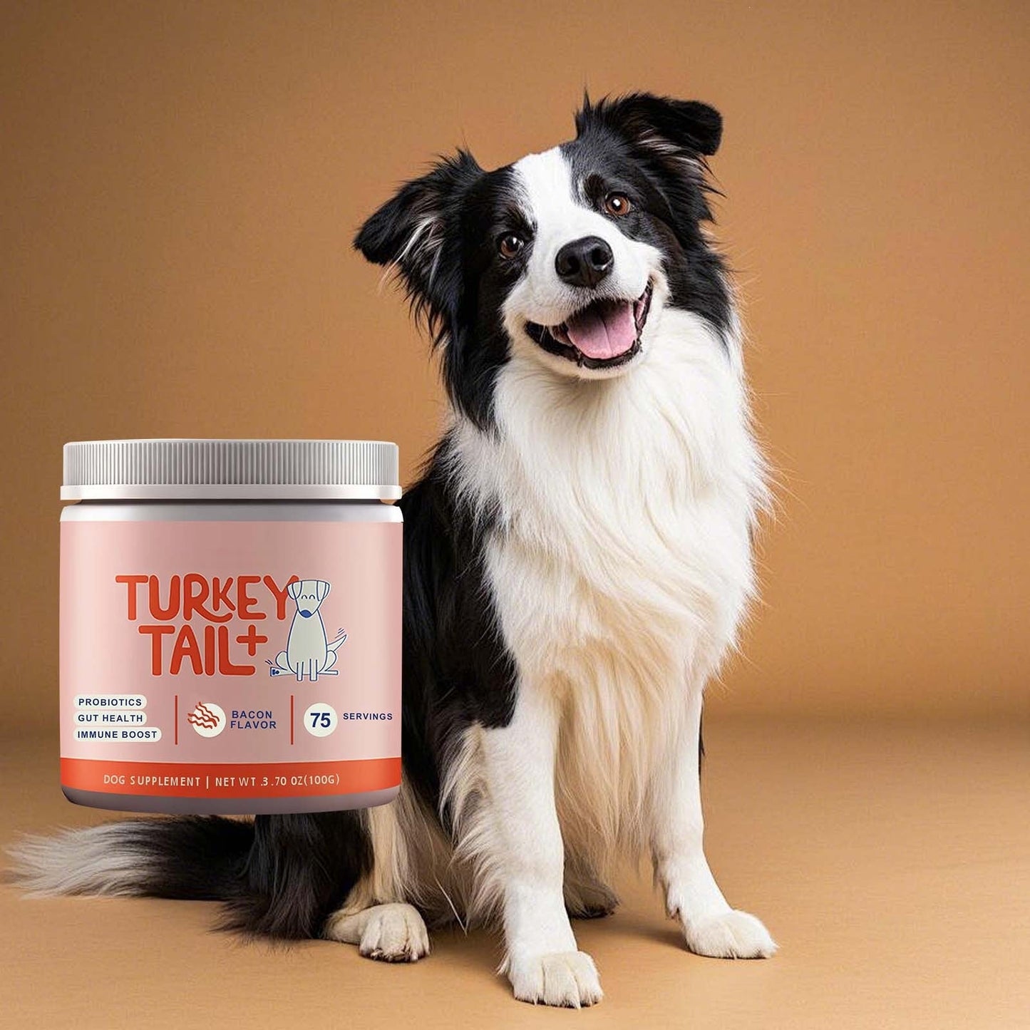 Turkey Tail - Dog Food Topper with Probiotics for Lipomas, Immune Support & Gut Health - 75 Servings - Bacon Flavor - Supplements - stavogue