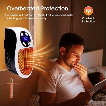 Wall Outlet Space Heater, 450W Plug in Electric Heater with Adjustable Thermostat, Portable Plug in Small Space Heater for Indoor - stavogue