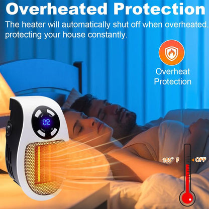 Wall Outlet Space Heater, 450W Plug in Electric Heater with Adjustable Thermostat, Portable Plug in Small Space Heater for Indoor - stavogue
