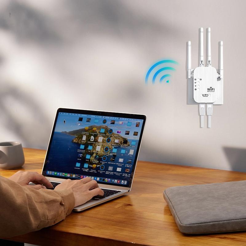 WiFi Extender 2025, 1200Mbps Dual Band (5GHz/2.4GHz) Signal Booster, Covers 10,000 sq. ft & 50 Devices - stavogue