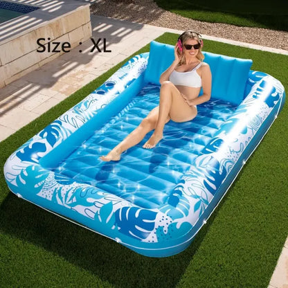 🔥Limited Time 50% Off🌊Inflatable Tanning Pool Lounge with Pillow & Cup Holder
